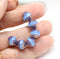 9mm Opal blue round cut copper luster baroque nugget beads 8Pc