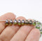 5x7mm Green picasso glass drops, czech teardrop beads 50pc