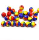 6mm Red yellow blue czech glass round druk beads 30pc