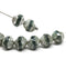 9mm Dark gray silver wash round cut baroque nugget beads 8Pc