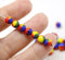 6mm Red yellow blue czech glass round druk beads 30pc