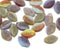 12x7mm Frosted glass autumn leaf Czech glass beads 30pc