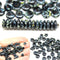 6mm Black czech glass rondelle spacer beads, picasso coating, 50pc