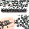 6mm Black czech glass rondelle spacer beads, geometry ornament, 50pc