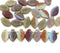 12x7mm Frosted glass autumn leaf Czech glass beads 30pc