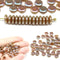 6mm Dark beige with luster czech glass rondelle spacer beads, 50pc