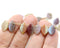 12x7mm Frosted glass autumn leaf Czech glass beads 30pc