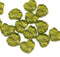 11x13mm Olive green maple leaf Czech glass beads 15pc