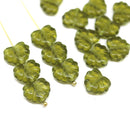 11x13mm Olive green maple leaf Czech glass beads 15pc
