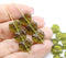 11x13mm Olive green maple leaf Czech glass beads 15pc