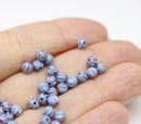 4mm Periwinkle blue melon shape glass beads, 40pc