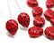 Extra Large Red black dots Ladybug Czech glass beads 15pc