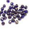 5mm Dark cobalt blue Czech glass fire polished beads 40pc