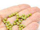 4mm Green melon shape glass beads, 40pc