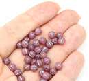 5mm Dark opal pink melon czech glass beads - 40Pc