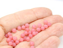 4mm Opal pink melon shape glass beads, 40pc