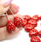 Extra Large Red Ladybug Czech glass beads 15pc