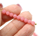 4mm Opal pink melon shape glass beads, 40pc
