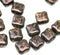 12mm Black copper wash Rhombus shape beads, 15pc