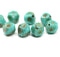 9mm Turquoise green round cut picasso baroque nugget beads 8Pc