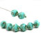 9mm Turquoise green round cut picasso baroque nugget beads 8Pc