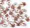 12x7mm Clear leaf beads Czech glass copper inlays 30Pc