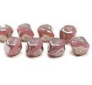 9mm Opal pink round cut silver luster baroque nugget beads 8Pc