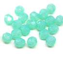 6mm Opal seafoam green Czech glass beads fire polished 