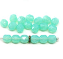 6mm Opal seafoam green Czech glass beads fire polished 