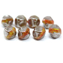 9mm Yellow red round cut baroque nugget beads luster 8Pc