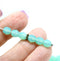 6mm Opal seafoam green Czech glass beads fire polished 