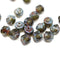 6mm Transparent dark gray cathedral beads, picasso ends 20Pc