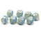 9mm Opal blue round cut silver wash baroque nugget beads 8Pc