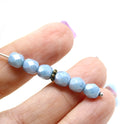 6mm Pale blue Czech glass beads fire polished 20pc