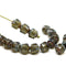 6mm Transparent dark gray cathedral beads, picasso ends 20Pc