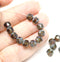 6mm Transparent dark gray cathedral beads, picasso ends 20Pc