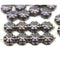 9mm Dark green czech glass daisy beads picasso inlays