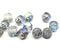 8mm Frosted glass cathedral beads silver ends AB finish 12pc