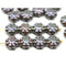 9mm Dark green czech glass daisy beads picasso inlays, 20Pc
