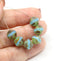 9mm Opal blue round cut picasso finish baroque nugget beads 8Pc