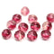 6x9mm Pink Czech glass fire polished beads, 12pc