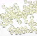 4mm Pale yellow czech glass beads round druk spacers, 8gr