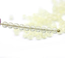 4mm Pale yellow czech glass beads round druk spacers, 8gr