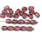 6x4mm Purple rice czech glass fire polished beads picasso ends, 25pc