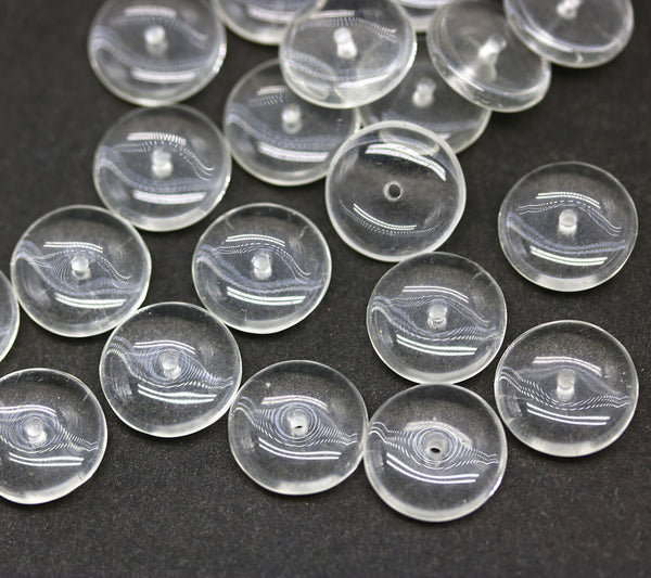 12mm Crystal clear czech glass rondelle spacer beads 20pc