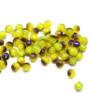 4mm Opal yellow czech glass beads round druk spacers