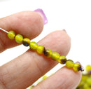 4mm Opal yellow czech glass beads round druk spacers
