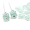 10mm Pale green czech glass flower caps, 15pc