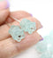 10mm Pale green czech glass flower caps, 15pc