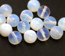 10mm Milky white round czech glass druk beads